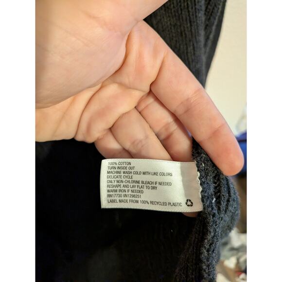 universal thread long knit cardigan dark gray size L 100% cotton - Picture 3 of 6